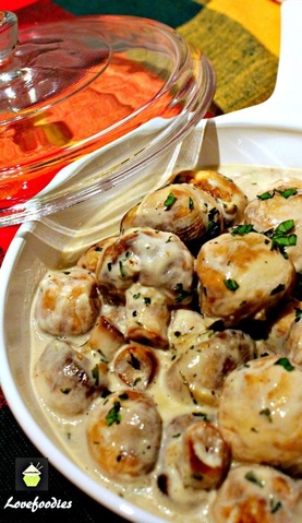 creamy garlic mushrooms