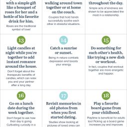 A colorful chart with 30 things to do to improve your marriage relationship.